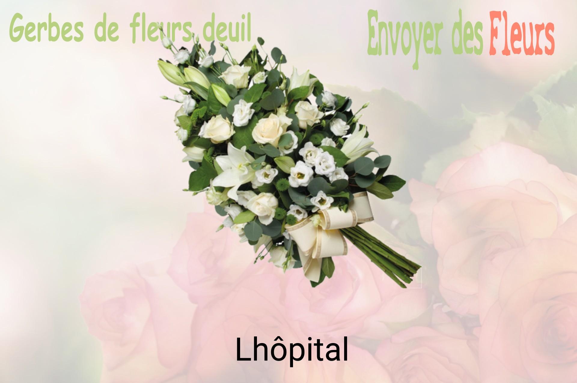 Gerbe de fleurs de deuil livrée à Lhôpital